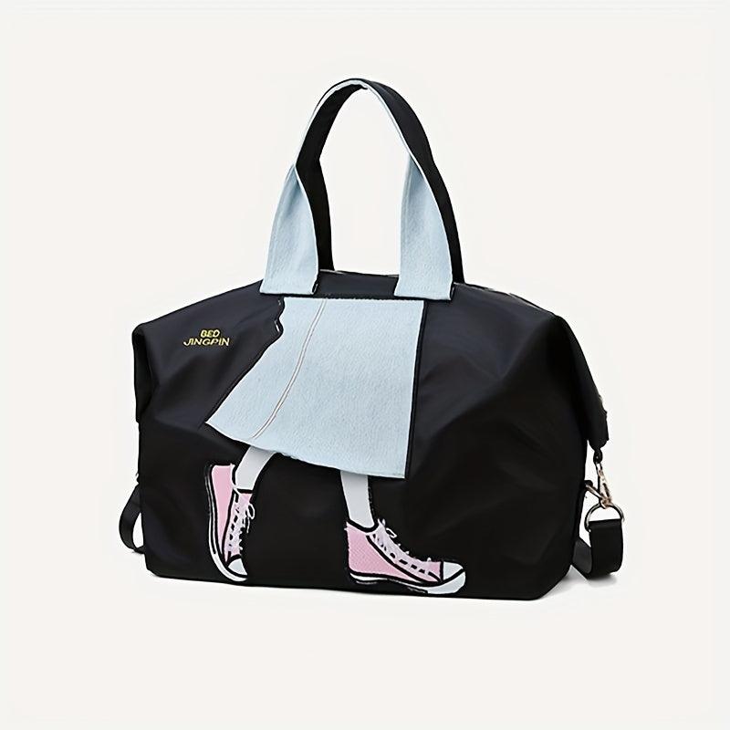 Legs Print Large Capacity Weekender Tote Bag Nylon Waterproof Luggage Bag