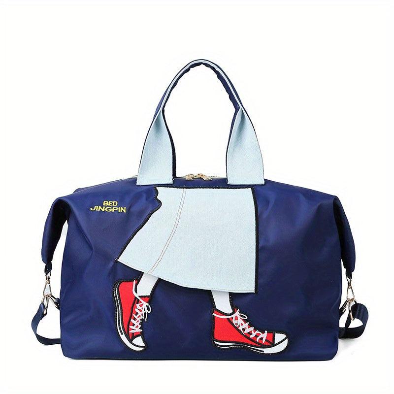Legs Print Large Capacity Weekender Tote Bag Nylon Waterproof Luggage Bag