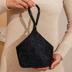 Rhinestone Decor Dinner Bag Geometric Shape Classic Evening Bag