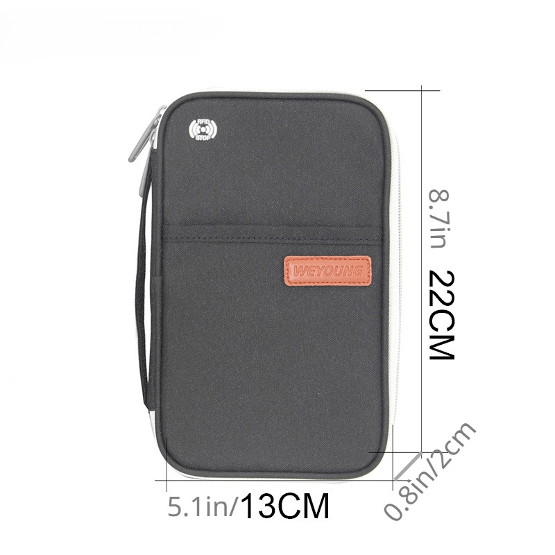 Waterproof Document Bag RFID Blocking Passport Holder Ticket Holder