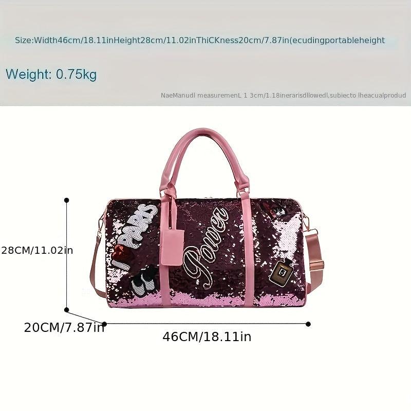 Sparkly Sequin Duffle Bag Gym Weekender Carry On Overnight