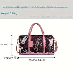 Sparkly Sequin Duffle Bag Gym Weekender Carry On Overnight