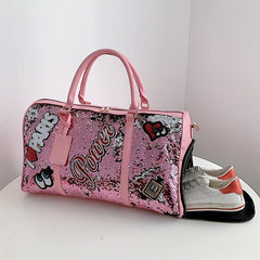 Sparkly Sequin Duffle Bag Gym Weekender Carry On Overnight
