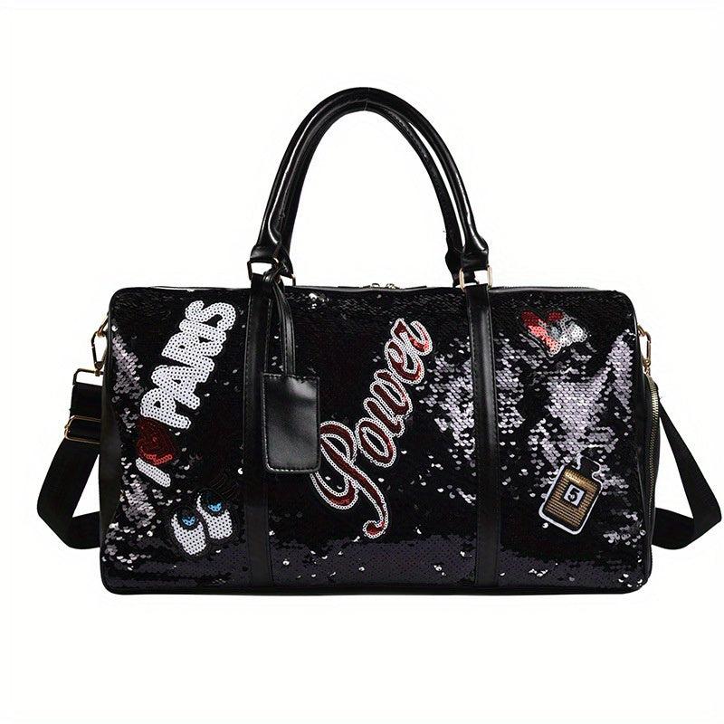 Sparkly Sequin Duffle Bag Gym Weekender Carry On Overnight
