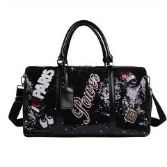 Sparkly Sequin Duffle Bag Gym Weekender Carry On Overnight