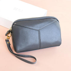Litchi Embossed Long Wallet Faux Leather Clutch Phone Bag