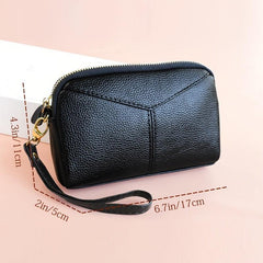 Litchi Embossed Long Wallet Faux Leather Clutch Phone Bag
