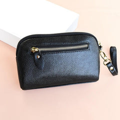 Litchi Embossed Long Wallet Faux Leather Clutch Phone Bag