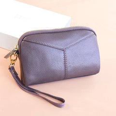 Litchi Embossed Long Wallet Faux Leather Clutch Phone Bag