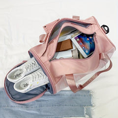 Large Capacity Weekender Duffle Barrel Bag Lightweight Luggage Bag