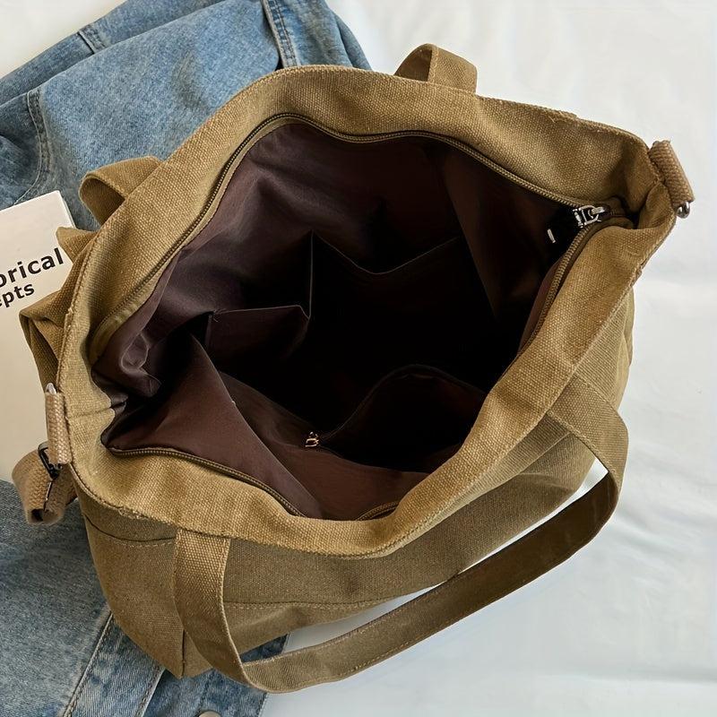 Large Capacity Canvas Shoulder Bag for School