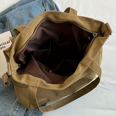 Large Capacity Canvas Shoulder Bag for School