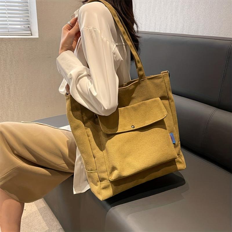 Large Capacity Canvas Shoulder Bag for School