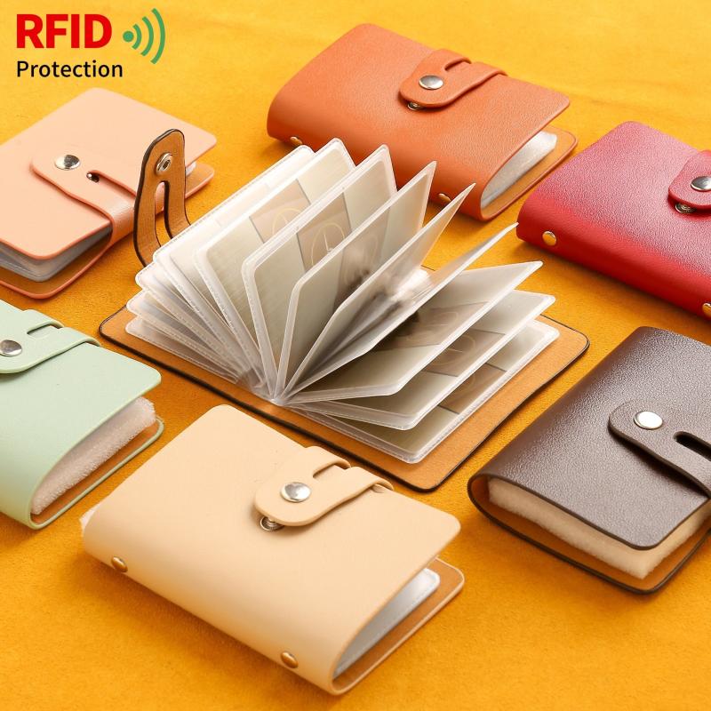 RFID Credit Card Holder 24 Slots PU Leather Holder