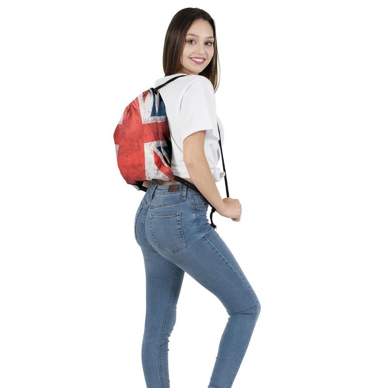 British Flag Pattern Sports Bag Lightweight Backpack Drawstring