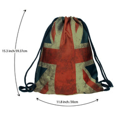 British Flag Pattern Sports Bag Lightweight Backpack Drawstring