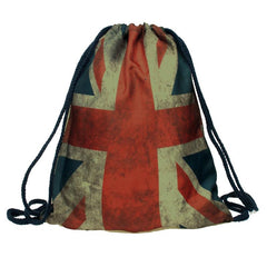 British Flag Pattern Sports Bag Lightweight Backpack Drawstring