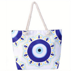 Vintage Pattern Canvas Zipper Shopping Bag
