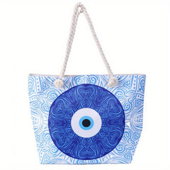 Vintage Pattern Canvas Zipper Shopping Bag