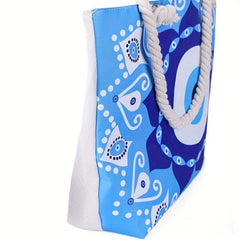 Vintage Pattern Canvas Zipper Shopping Bag