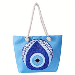 Vintage Pattern Canvas Zipper Shopping Bag