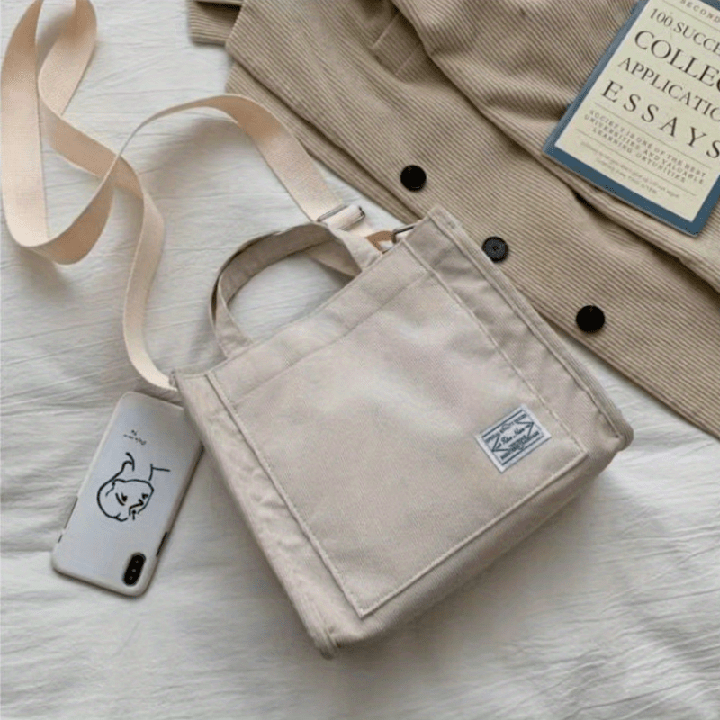 Corduroy Crossbody Bag Casual Shoulder Bag Women's Handbag