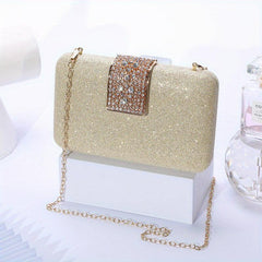 Glitter Rhinestone Evening Bag Chain Handbag Clutch Wedding Prom