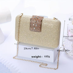 Glitter Rhinestone Evening Bag Chain Handbag Clutch Wedding Prom