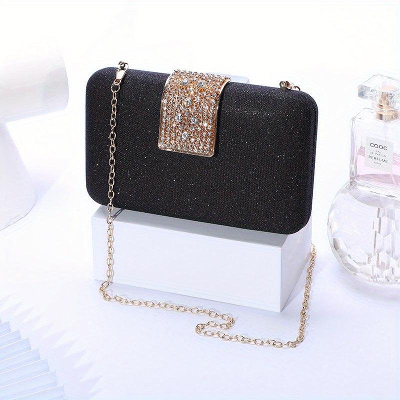 Glitter Rhinestone Evening Bag Chain Handbag Clutch Wedding Prom
