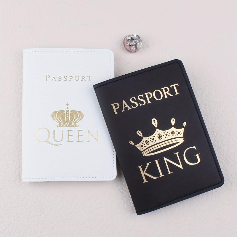 King & Queen Passport Holder Couple Crown Travel Accessories