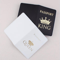 King & Queen Passport Holder Couple Crown Travel Accessories