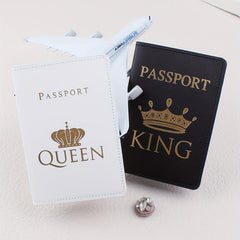King & Queen Passport Holder Couple Crown Travel Accessories