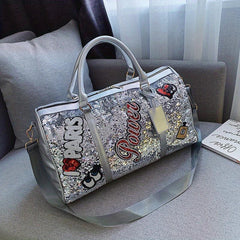 Glitter Sports Handbag Sequins Decor Lightweight Duffle Bag