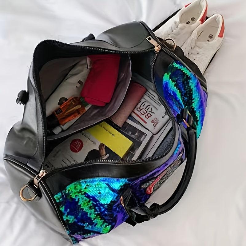 Glitter Sports Handbag Sequins Decor Lightweight Duffle Bag