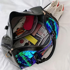 Glitter Sports Handbag Sequins Decor Lightweight Duffle Bag