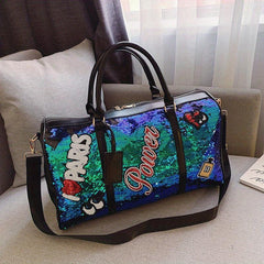 Glitter Sports Handbag Sequins Decor Lightweight Duffle Bag