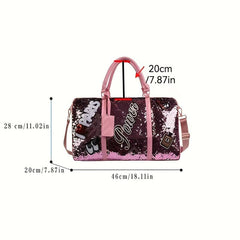 Glitter Sports Handbag Sequins Decor Lightweight Duffle Bag