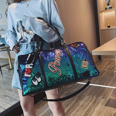 Glitter Sports Handbag Sequins Decor Lightweight Duffle Bag