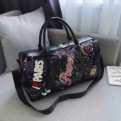 Glitter Sports Handbag Sequins Decor Lightweight Duffle Bag