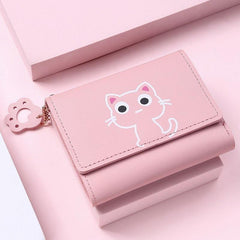 Cartoon Kitten Coin Purse Wallet Credit Card Holder