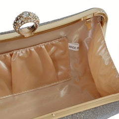 Glitter Ruched Evening Bag Women's Clutch Purse Square Handbags