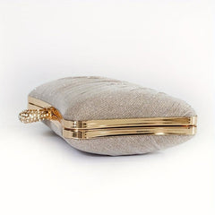 Glitter Ruched Evening Bag Women's Clutch Purse Square Handbags