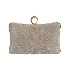 Glitter Ruched Evening Bag Women's Clutch Purse Square Handbags