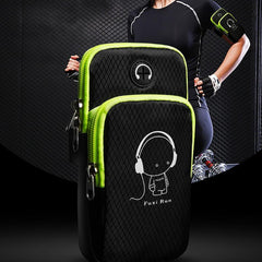 Cartoon Pattern Phone Bag Zipper Running Storage Bag Earphone Hole