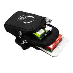 Cartoon Pattern Phone Bag Zipper Running Storage Bag Earphone Hole