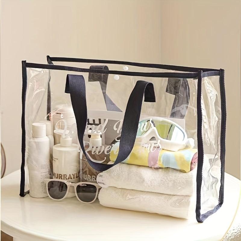 Clear Letter Print Tote Bag Beach Handbag