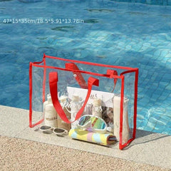 Clear Letter Print Tote Bag Beach Handbag