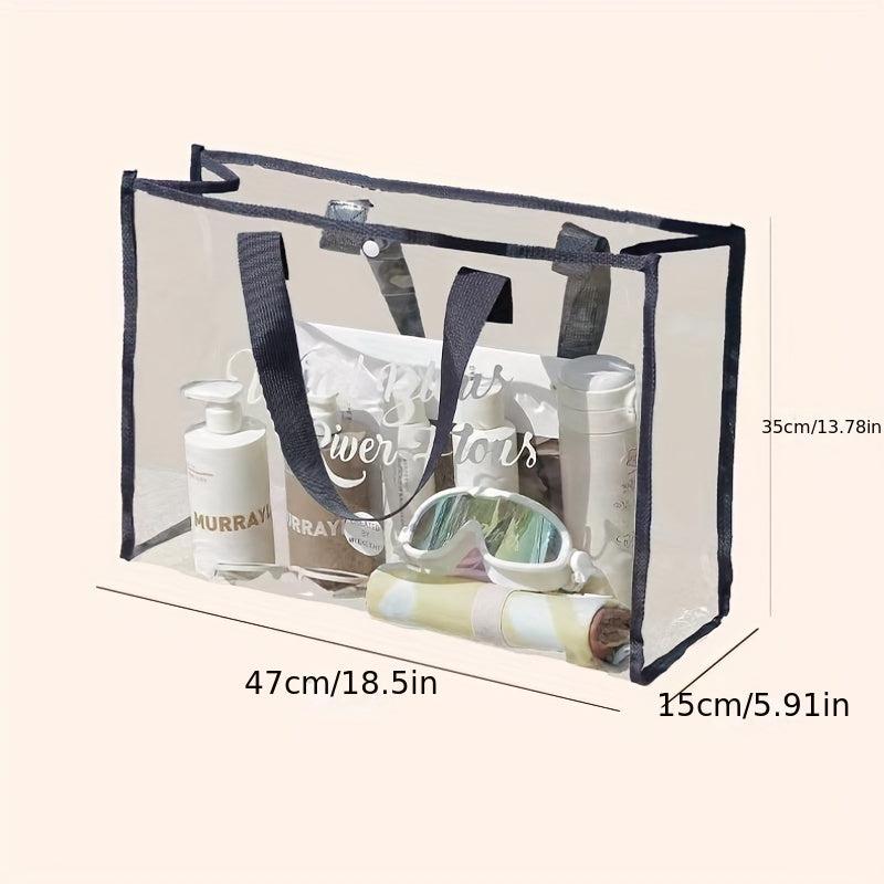 Clear Letter Print Tote Bag Beach Handbag