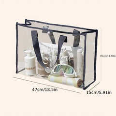 Clear Letter Print Tote Bag Beach Handbag