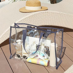 Clear Letter Print Tote Bag Beach Handbag